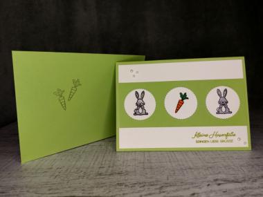 Grußkarte Ostern kleine Hasenfüße handgemacht